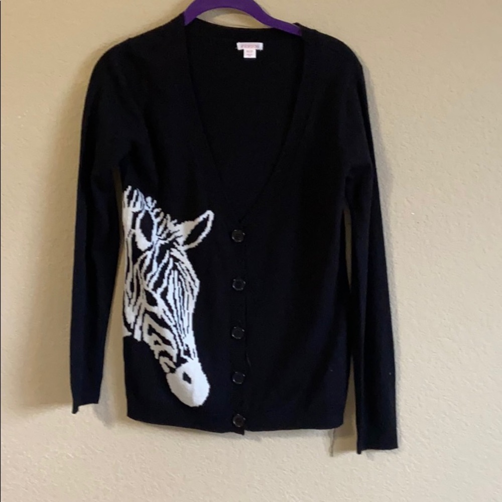 Zebra Button Up Sweater